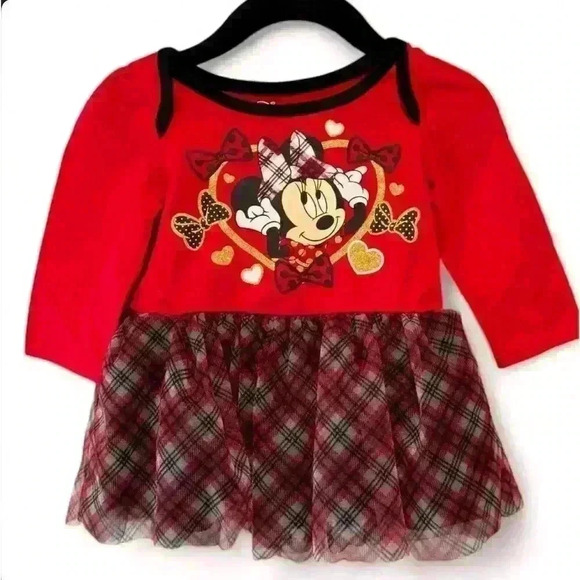 Disney Baby Girls Minnie Mouse Red Tulle Dress 12 months - Picture 1 of 3